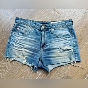 AG Adriano Goldschmied The Bryn Ex-boyfriend Cut Off Denim Jean Shorts 26